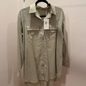 Cotton/Linen Blend Button Up